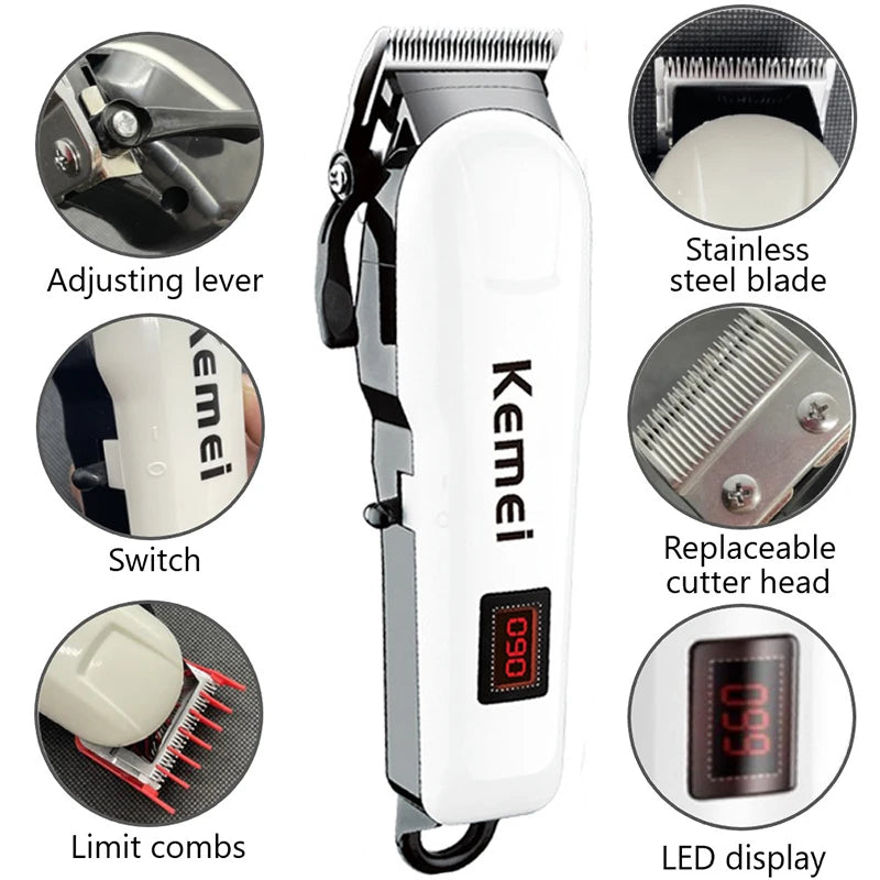 Electric Hair Clipper Wireless Rechargeable Professional