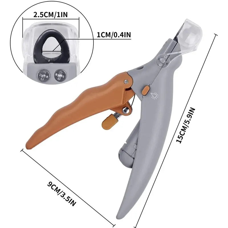 Pet Nail Clipper LED Light Multifunction Grooming Tool