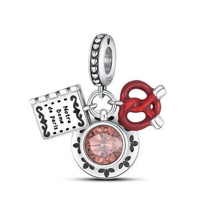 925 Sterling Silver Heart Red Charm Bead Jewelry