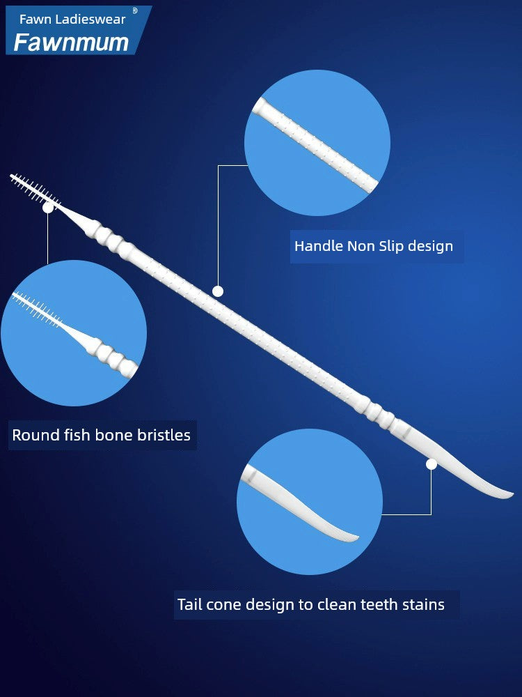 Portable Dual-Use Plastic Fishbone Toothpick Brush