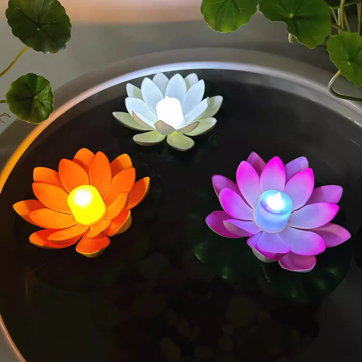 LED Lotus Floating Night Lamp Garden Decor Party Accessory