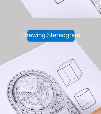 Professional Geometric Ruler Set Math Drawing Template