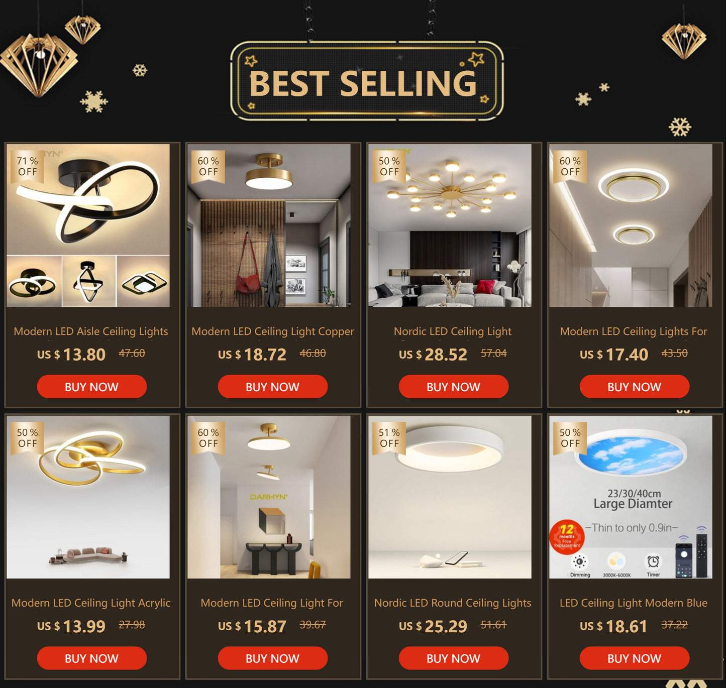 LED Strip Ceiling Light