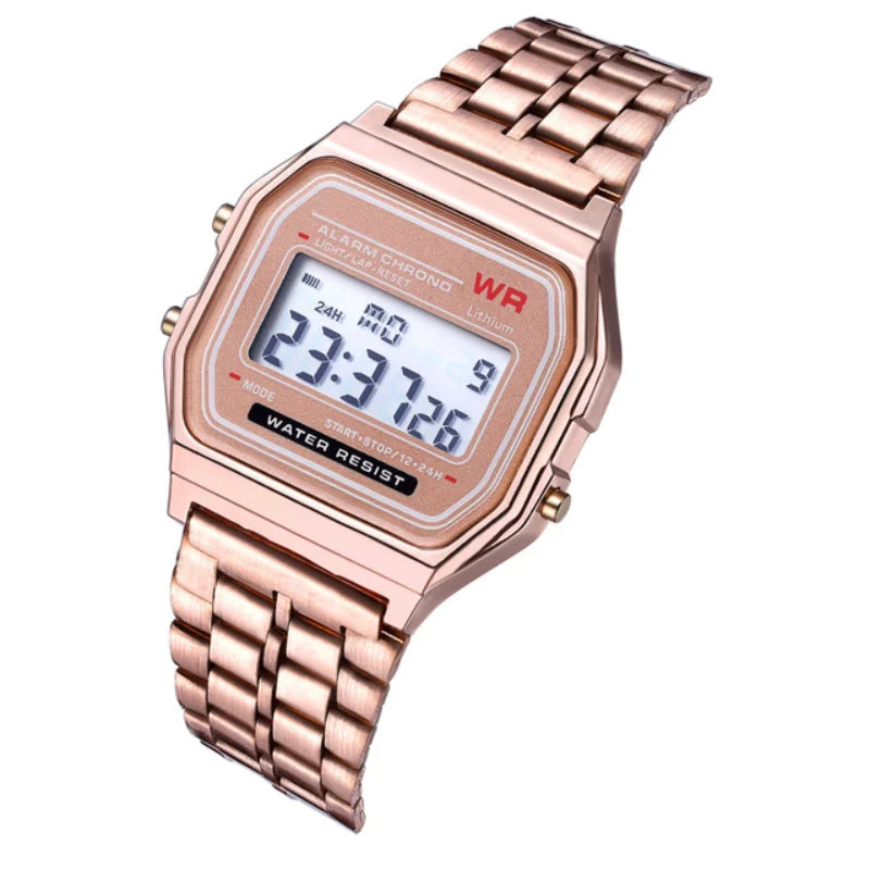 F91W Steel Strap Watch LED Digital Unisex Sports Wristwatch