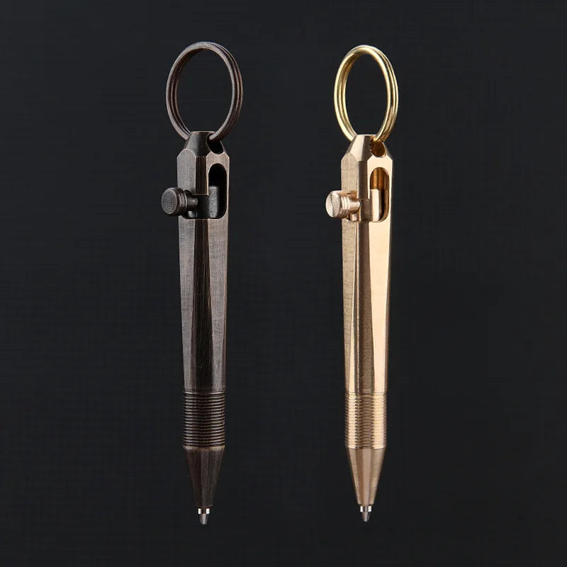 MINI Brass Pen Keychain EDC Portable Signature Ballpoint