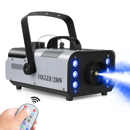 1200W Mini RGB LED Smoke Machine Remote Wedding Disco