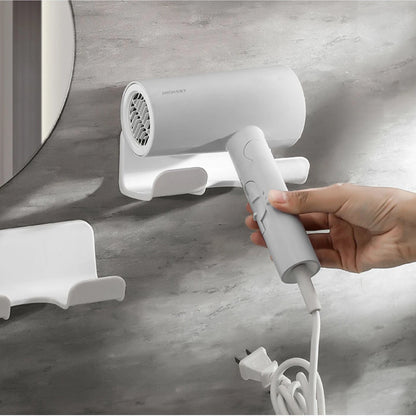 Wall Mounted Hair Dryer Holder Bathroom Organizer Shelves