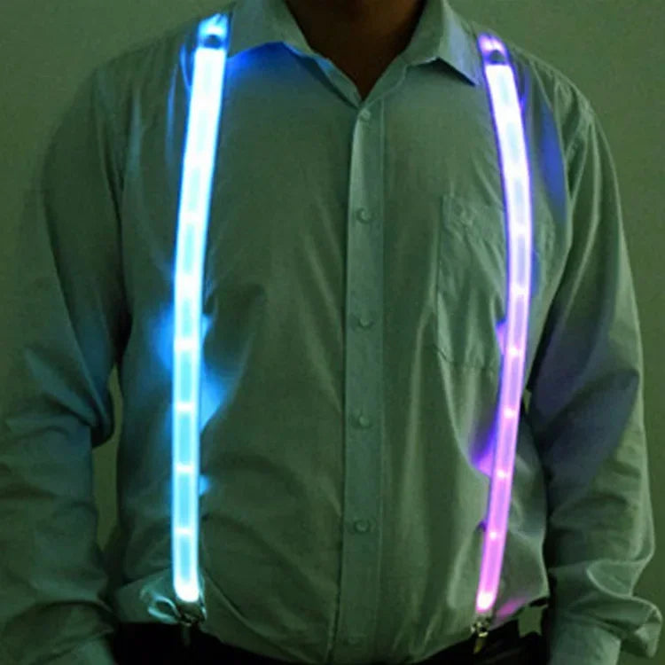 LED Suspenders w/ Bow Tie Glow Party Accessories