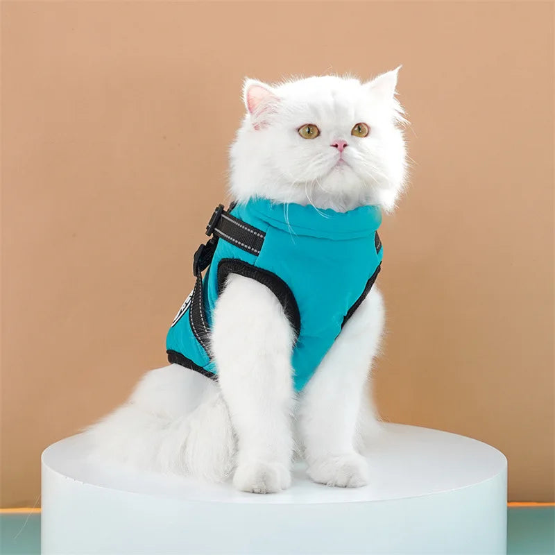 Large Dog Jacket With Harness Waterproof Winter Warm