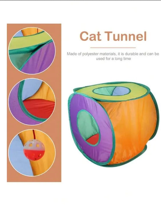 Foldable Cat Tunnel Tent Interactive Indoor Pet Toy