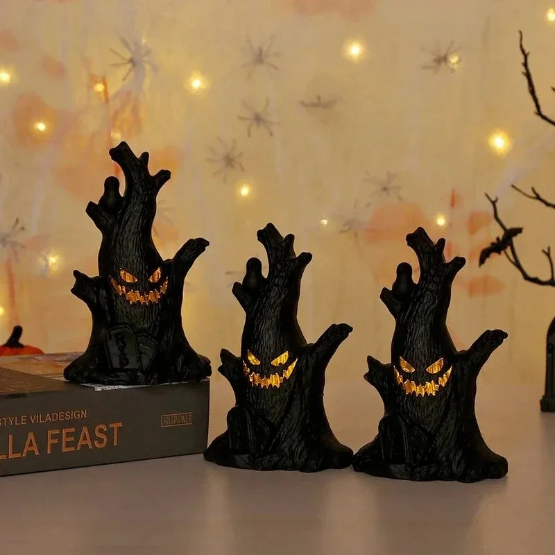 Halloween Ghost Tree Glow Lights Spooky Atmosphere Decor