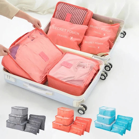 6pcs Travel Storage Bag Large Capacity Packing Cubes