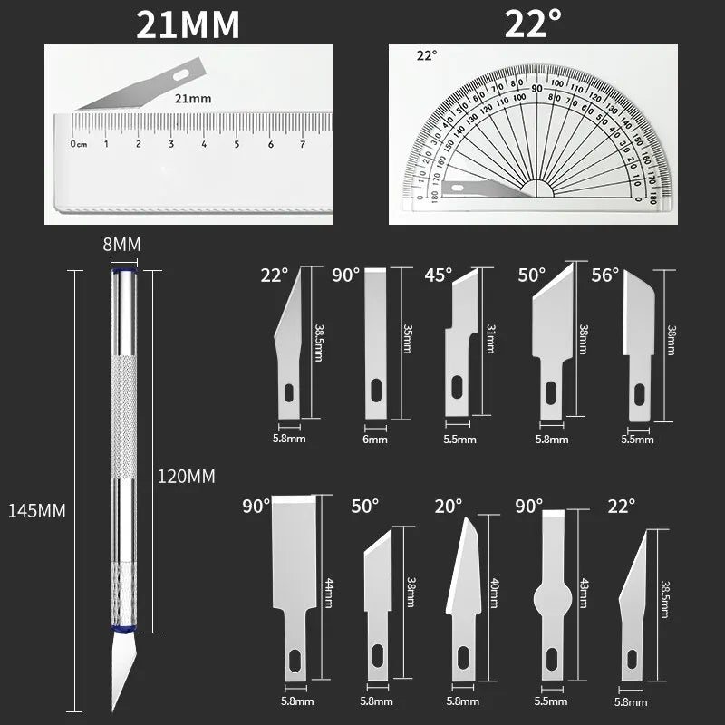 Metal Carving Knife Set (13 pcs)