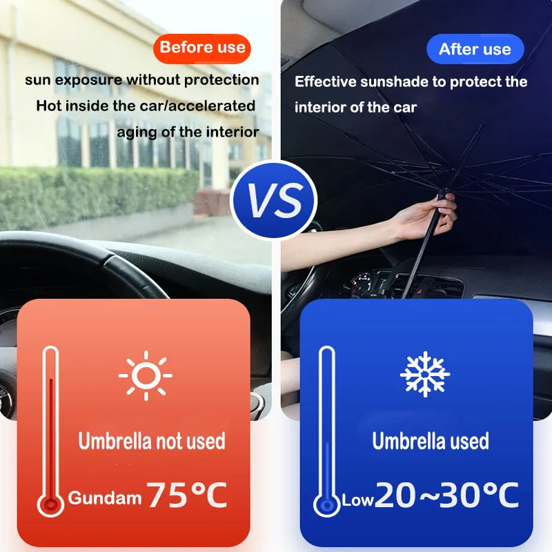 Car Sunshade Umbrella Windshield UV Protection Parasol