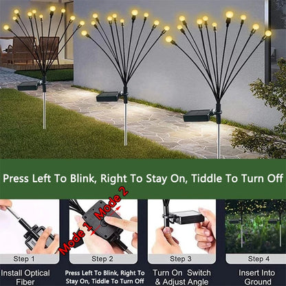 6/8/10 LED Solar Firefly Garden Lights Outdoor Waterproof