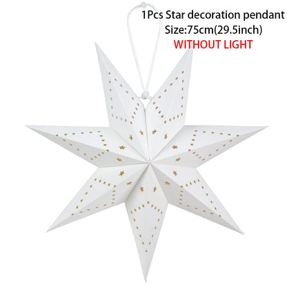 Hollow Out Star Hanging Pendant Eid Ramadan Decor Lantern