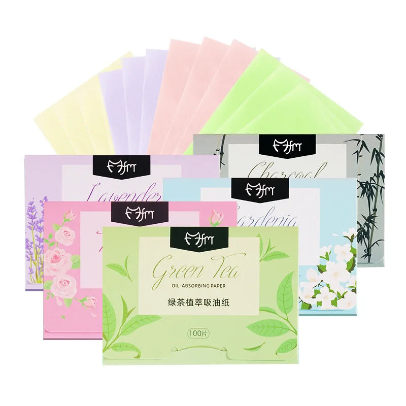 100pcs Facial Oil Absorbing Sheets Matte Face Blotting