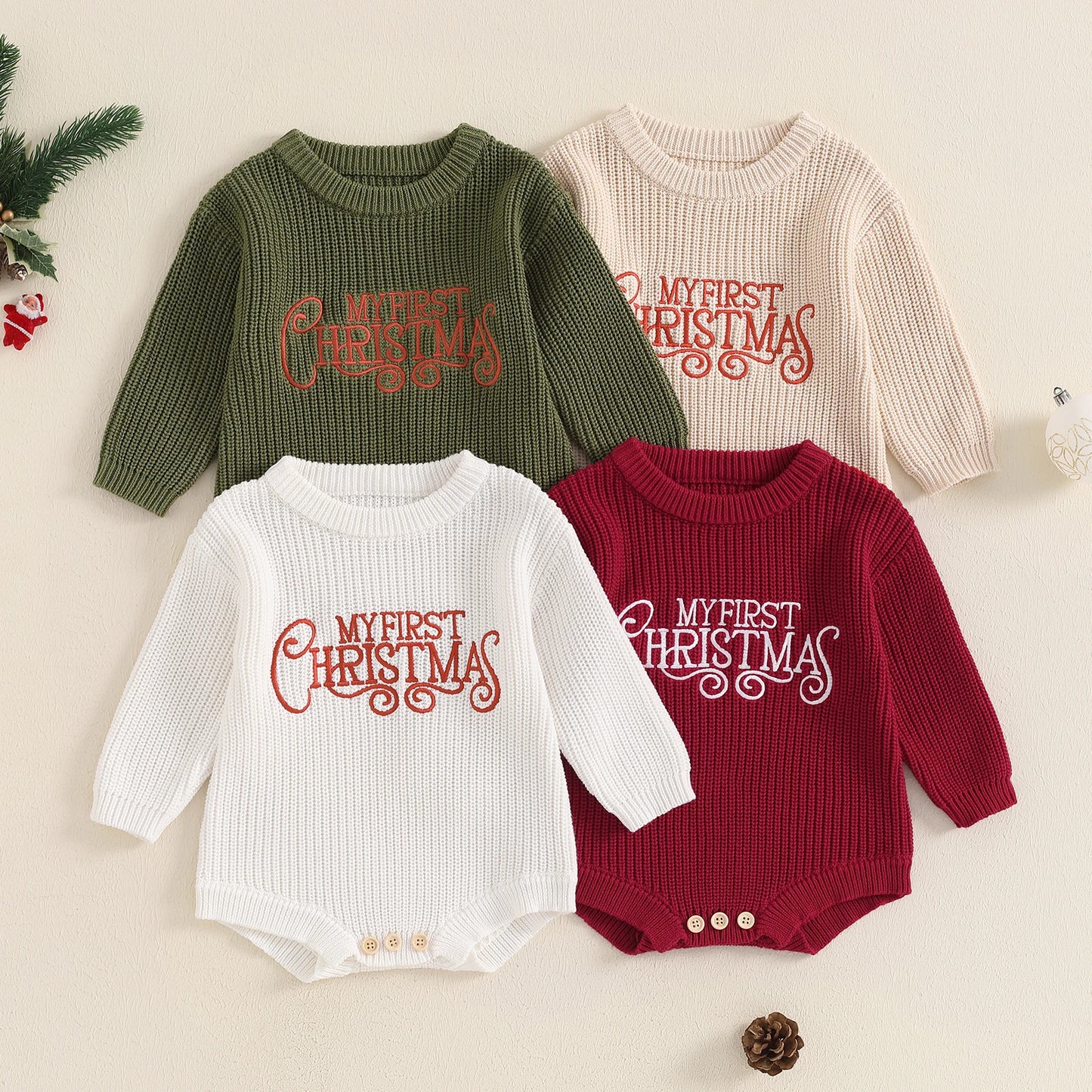 Baby Christmas Sweater Romper