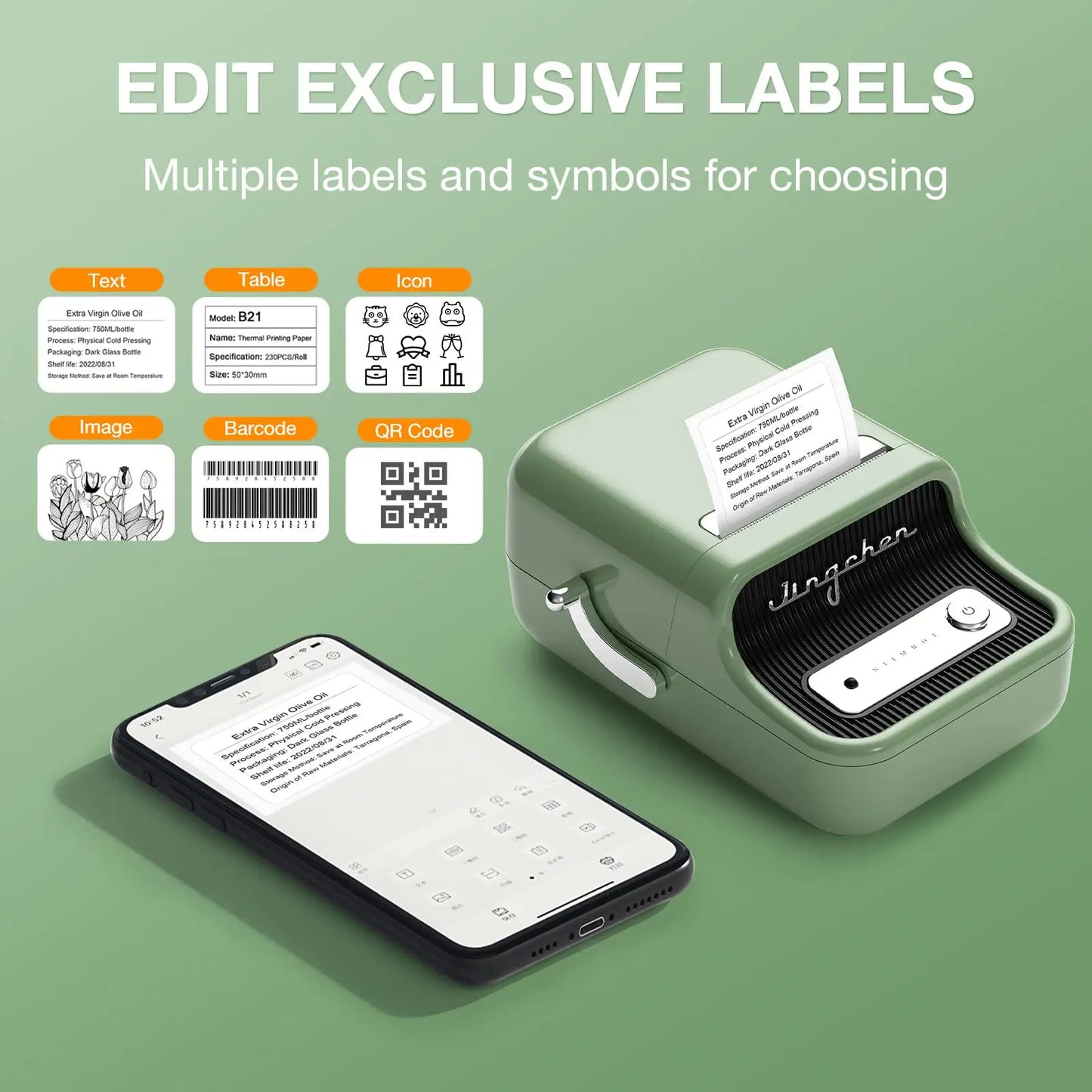 Niimbot Label Maker Printer Self-Adhesive Thermal Labels