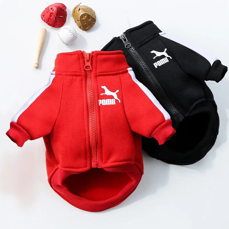 Baseball Dog Jacket Winter Small Medium Dogs Sweatshirt