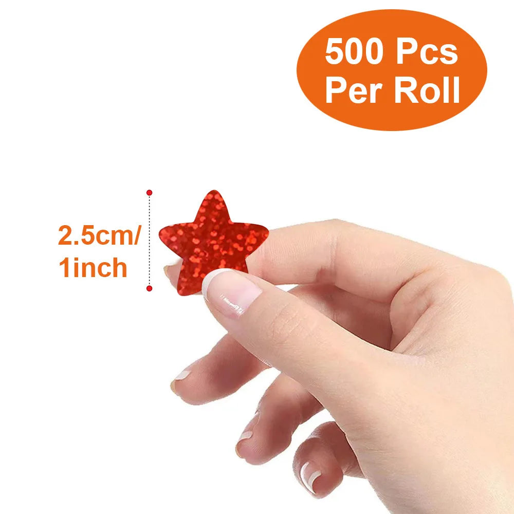 Colorful Star Stickers Holographic DIY School Rewards