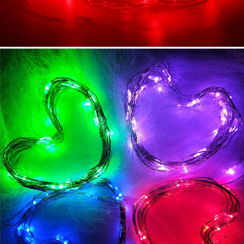 1m-5m LED Copper Wire Fairy Lights Battery Wedding Party