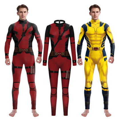 Wolverine Deadpool Cosplay Jumpsuit Halloween Party Suit