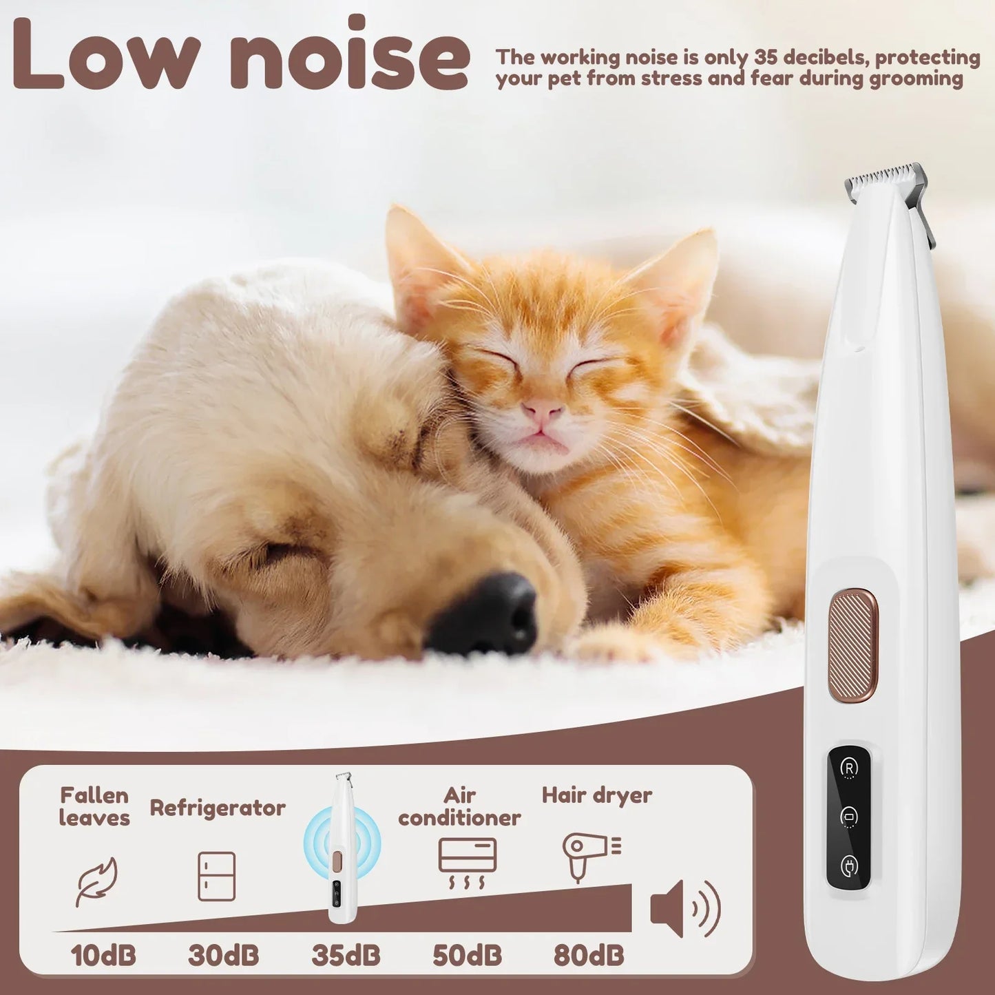 LED Dog Paw Trimmer Waterproof Pet Hair Clipper