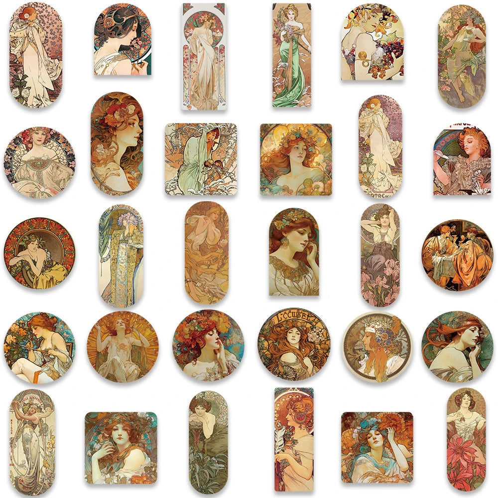 Vintage Medieval Painting Stickers (60/114 pcs)