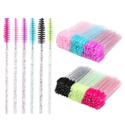 CNK 50Pcs Disposable Crystal Eyelash Mascara Wands