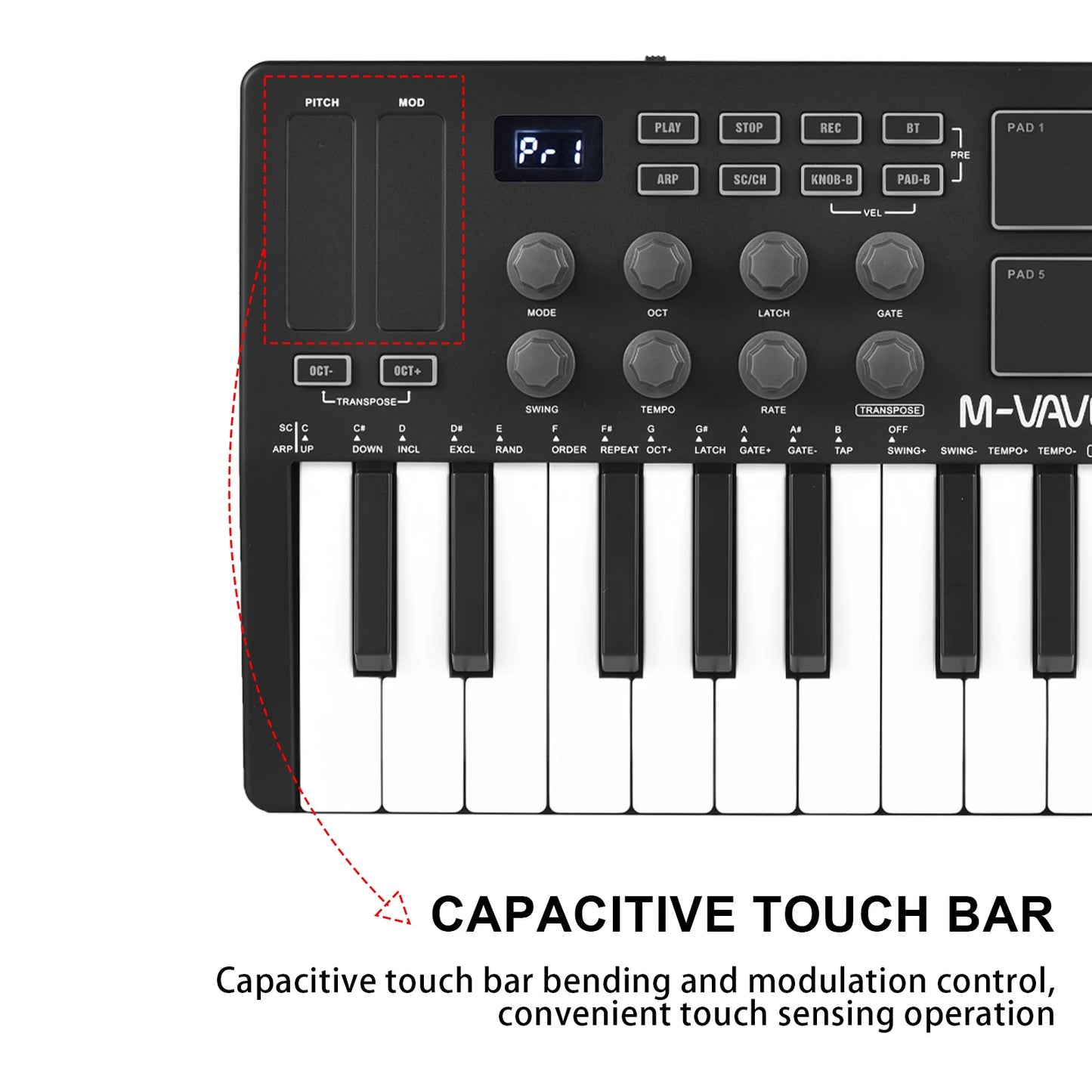 M-VAVE 25-Key MIDI Controller Mini USB Keyboard