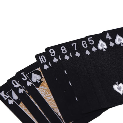 Black Gold Waterproof Playing Cards Poker Game Set