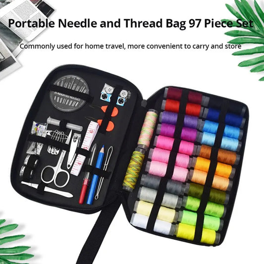 97pcs Portable Sewing Kit Thread Needle Beginner Travel