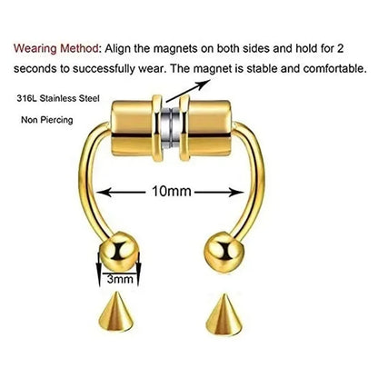 1pc Magnetic False Nose Ring Non-Piercing Nose Cuff