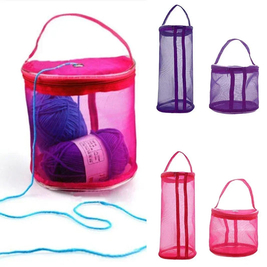 Portable Yarn Storage Bag Hollow Mesh Crochet Organizer