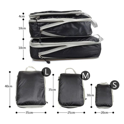 Set/3 Compressible Travel Storage Bag Waterproof Cubes