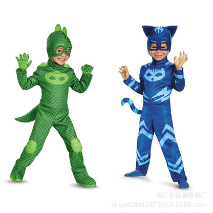 Blue Pajama Kids Hero Costume Mask Halloween Birthday Gift