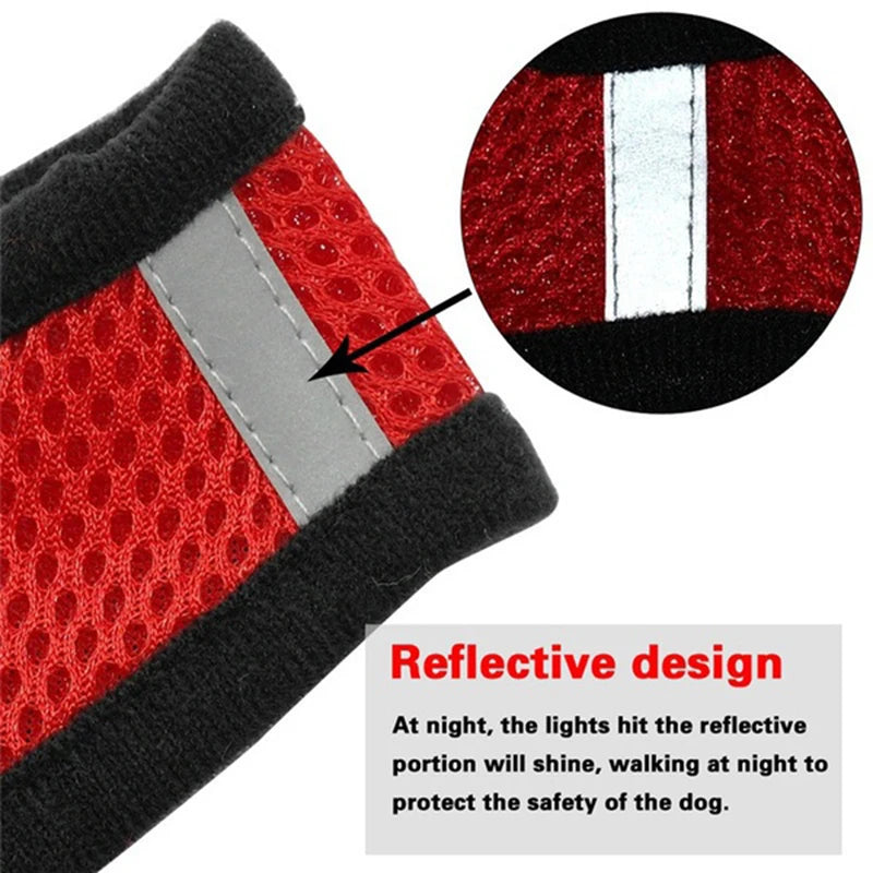 Adjustable Mesh Pet Harness & Leash Reflective Breathable