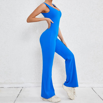 Cutenew Backless Jumpsuit Stripe Patchwork Women One Piece Wear