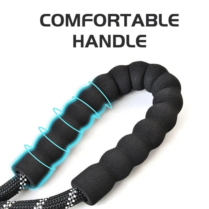 Reflective Dog Leash Padded Handle Strong Dual-Traction Rope