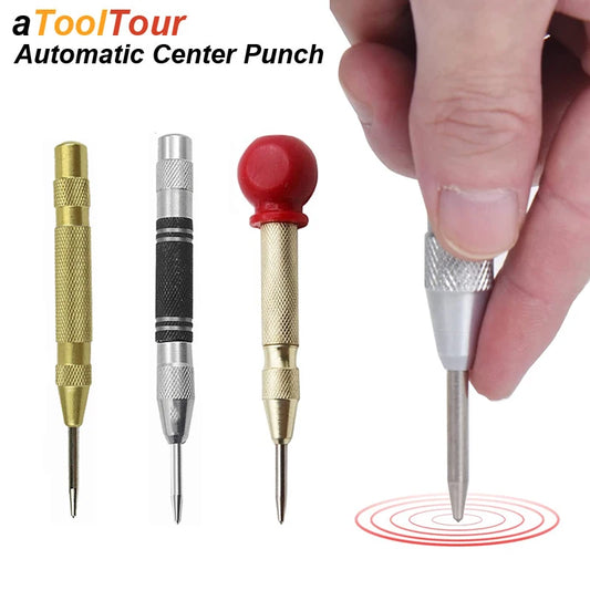 Automatic Center Punch Spring Loaded Dent Marker for Woodworking and Metal