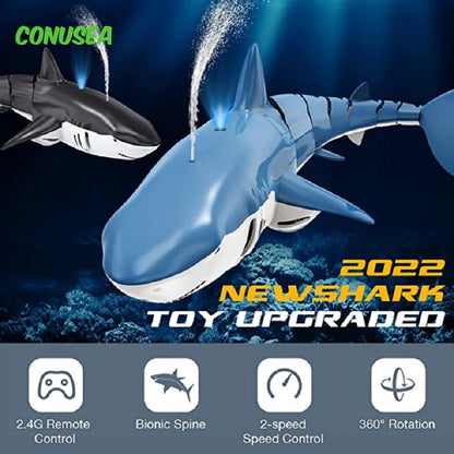 Smart RC Shark Whale Spray Remote Control Submarine Boat Toy