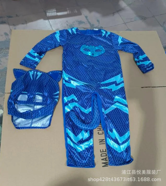 Blue Pajama Kids Hero Costume Mask Halloween Birthday Gift