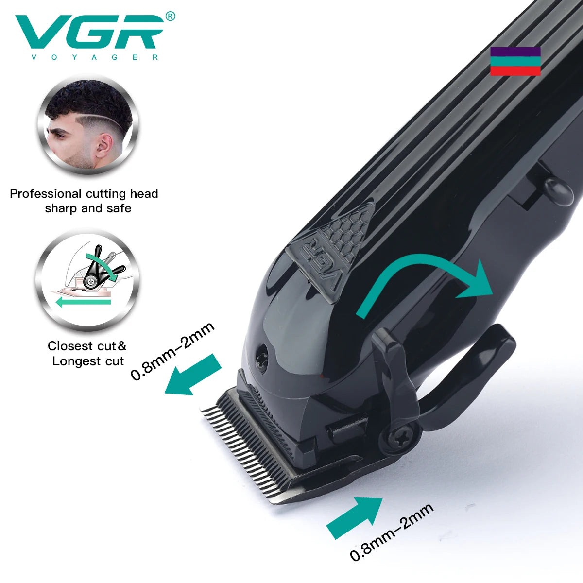 VGR Hair Clipper Professional Adjustable Cordless