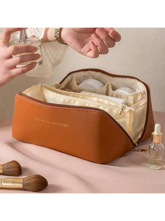 Women’s PU Leather Pillow Makeup Bag Travel Portable