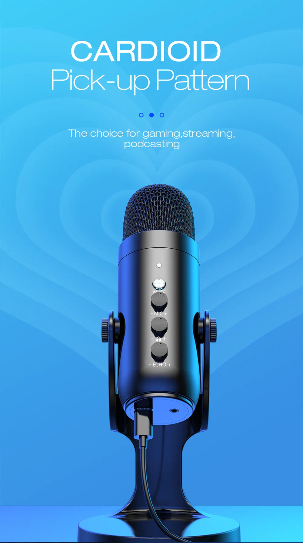 USB Condenser Mic PC Mac Gaming Podcasting