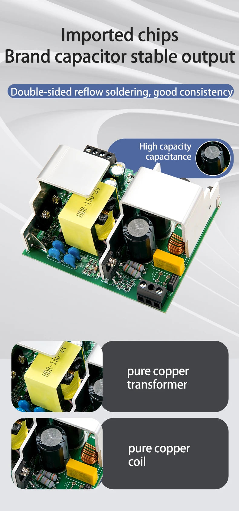 MZMW DIN Rail Switching Power Supply HDR-Series 15W-150W