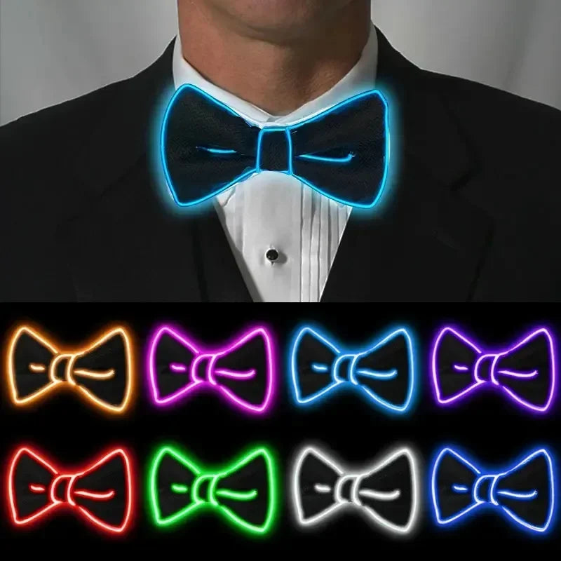 LED Suspenders w/ Bow Tie Glow Party Accessories