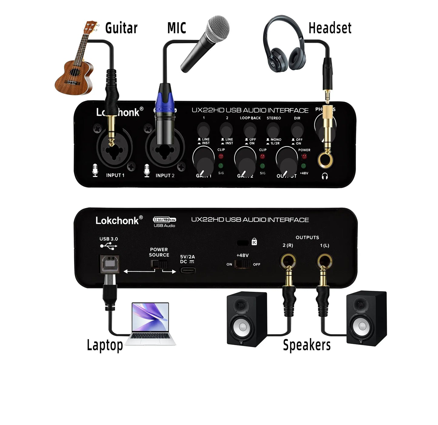 UX22 Audio Interface Sound Card