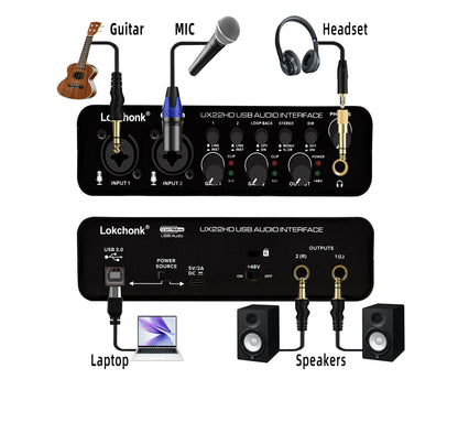 UX22 Audio Interface Sound Card